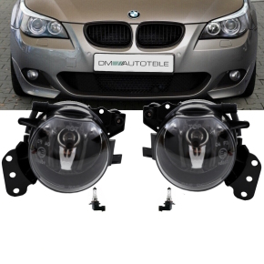 HB4 Fog Lights Set clear Chrome fits on BMW 5-Series E60...