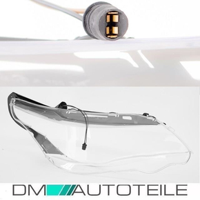 Set Headlight Glass Cover Set fits on BMW E60 E61 03-07 incl. Sikaflex sealing compound