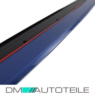 Sport-Performance Seitenschweller Ansatz hochglanz schwarz + Estorilblau+  Folie passend für BMW 4er F32 F33 F36 M-Paket