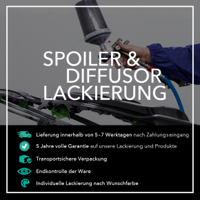 Lackierung eines Spoilers & Diffusors in Wunschfarbe