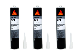 3er Set Sikaflex 221 300ml Schwarz Dichtstoff Dichtmasse Kleber schwarz Kartusche