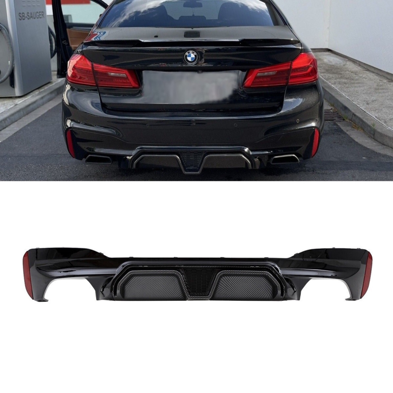 Sport-Performance Seitenschweller Schwarz glänzend lackiert +Folie Ansätze  passt für BMW G30 G31 M-Paket