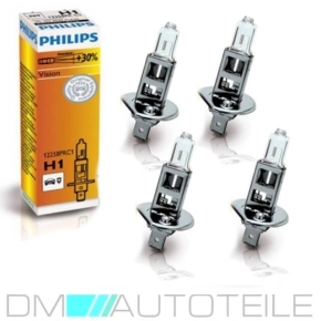 4x Philips H1 bulbs 12V 55W P14, 5s (Premium) vision -30%