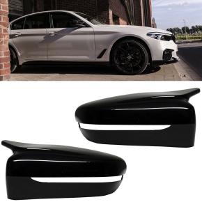 Set Side Cover Wing Mirror Black Gloss fits on BMW G30...