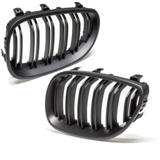 SET Kidney Front Grille Dual Slat Black MATT fits on BMW E60 E61 all Typs 03-10
