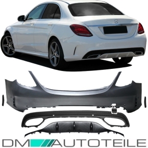 Sport Rear Bumper Duplex Diffusor Black+ Accessoires fits...