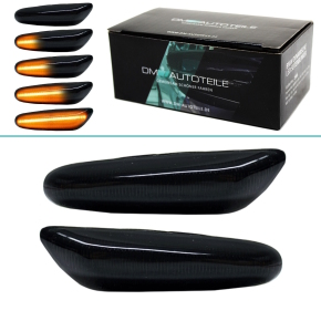 Set Dynamic LED Side Indicator Turn Signal Black Smoke...