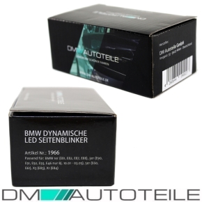 Set Dynamische LED Seitenblinker Schwarz Smoke Blinker für BMW E90 E91 E92 E93 E60 E87 E82 E46