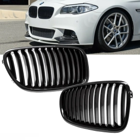 SET Black Gloss Front Grille Dual Slat fits BMW E46 Coupe Convertible 99-03  & M3