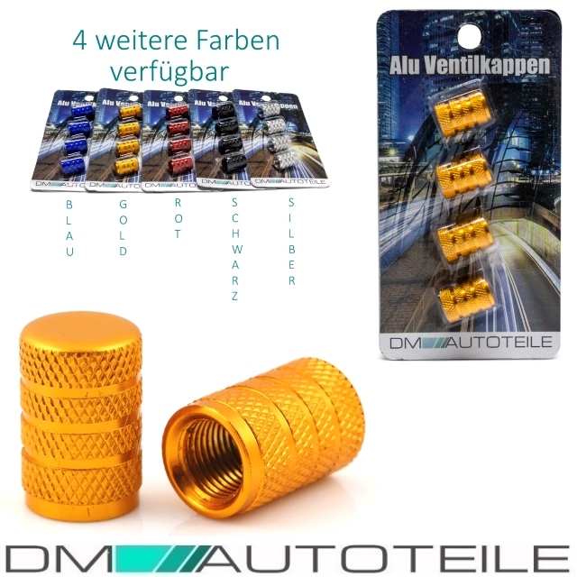 NEU 4 Stück goldene stylische Alu Ventilkappen für Autos PKW LKW Motorrad NEU 4 Stück goldene stylische Alu Ventilkappen für Autos PKW LKW Motorrad