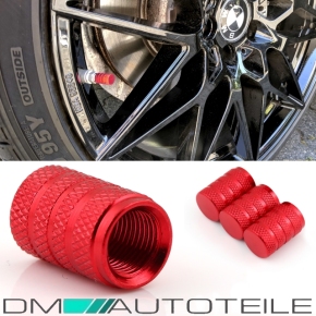 Aluminium valve caps set of 4 in red anodized for all car...