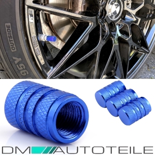5 Stuecke blau Legierung Auto Reifen Ventilkappen Autoventil Verschlusskappen VT