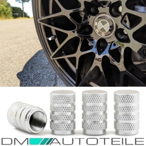 Aluminium valve caps set of 4 in silver anodized for all...