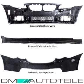 Sport-Bodykit Stoßstange Front Seite Heck passt für BMW 5er F10 LCI Facelift auch M-Paket 13>