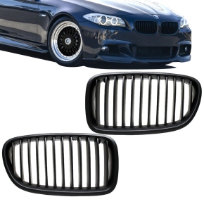 Gitter Grill Nebelscheinwerfer Set Schwarz passend für BMW F10 F11 M-Paket  10-13