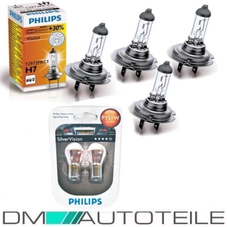 Set 4x Philips bulbs H7-30%-BAU15S Chrome 6-parts