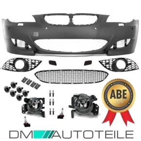 ABS Sport Front Bumper PDC fits on BMW E60 E61 Facelift Fogs Set fits M5 up 2007