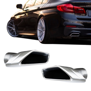 BMW G30 G31 Exhaust Tail Back Pipes Dual Chrome only for...