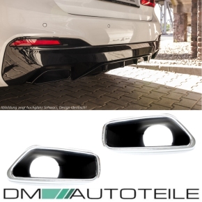 Auspuffblenden Trapez SET Chrom passt f&uuml;r BMW 5er...