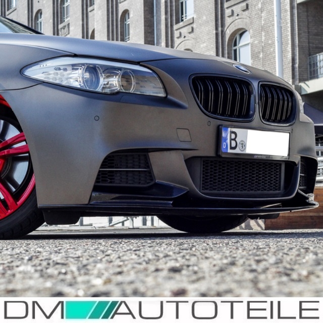 Sport-Performance Frontspoiler Lippe Spoiler vorne Schwarz Matt passt für  BMW 5er F10 F11 mit M-Paket +ABE