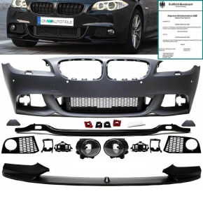 Performance Front Bumper +Front Spoiler Splitter ABS fits on BMW F10 F11 also M