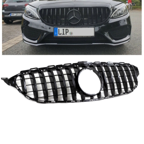 Kühlergrill +Gitter SET hochglanz schwarz passt für Mercedes W205