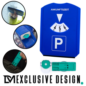 DM Exclusive Design+ Parkscheibe 6 in 1 Parkuhr...