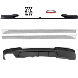 Performance SET Spoiler Splitter Diffusor Foil Black fits on BMW F10 F11 M-SPORT