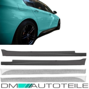Sport Seitenschweller + Folie Schwarz Vinyl passt für BMW F10 F11 M-Paket +ABE*