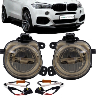 Set LED Fog Lights Lamps Smoke Black fits BMW X3 F25 / X4 F26 / X5 F15+F85 / X6 F16+F86