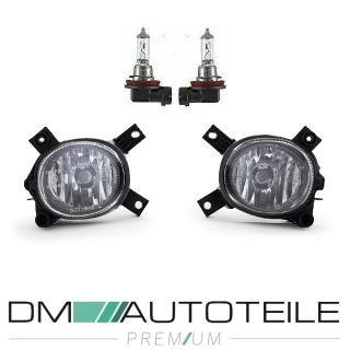 Set Fog Lights Clear /Chrome + H11 Bulbs fits on Audi A3 8P 08-13 - A4 8E 04-08