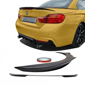 Sport Rear Trunk Spoiler Lip Black Matt +3M fits on BMW 4...