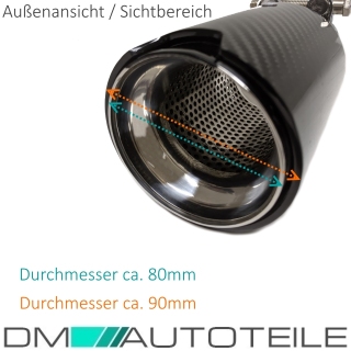 Auspuffblende Endrohr Auspuffblenden Edelstahl Sportauspuff Optik 2x 80mm 