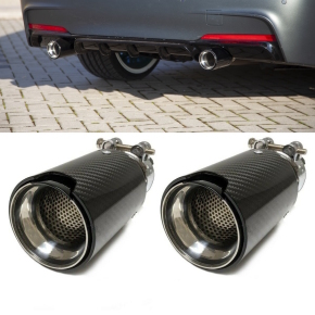 2x Sport-Performance Auspuffblenden 90mm Endrohre Carbon...