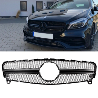 Sport Kühlergrill Schwarz glanz passt für Mercedes...