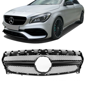 Sport Kidney Front Grille Black Gloss fits on Mercedes...