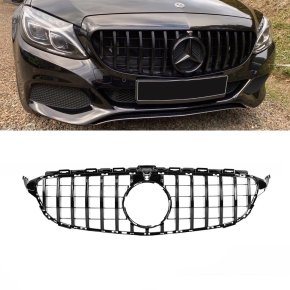 Kidney Front Grille Black Gloss fits on Mercedes C-Class...