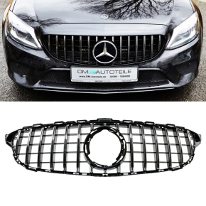 Kühlergrill +Gitter SET hochglanz schwarz passt für Mercedes W205