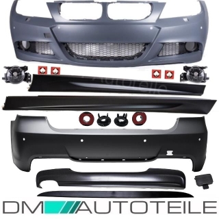 Set Bumper Body Kit complete ABS + accessories fits on BMW E90 Standard or  M-Sport for Washers/ PDC 08-11 Facelift