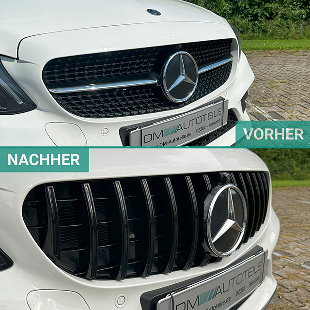 Facelift Kühlergrill Schwarz Glanz passt für Mercedes C-Klasse