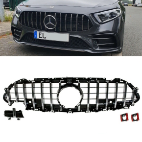 Front Kidney Grille Black Chrome fits on Mercedes CLS...