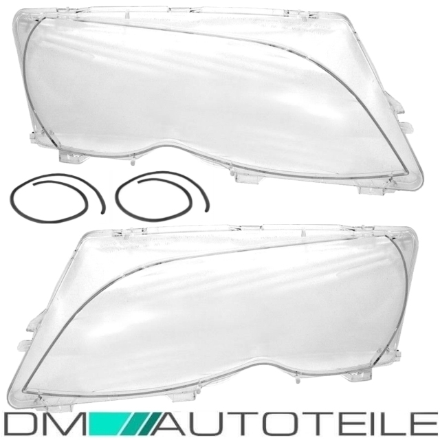 Scheinwerfer Glas SET + DICHTUNG + Montagematerial passt für BMW 3er E46  Limousine Touring