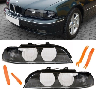 BMW E39 Scheinwerfer Glas Gehäuse Blinker Weiß Facelift Look+Dichtungssatz 95-00