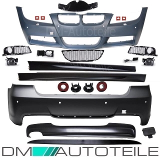 Sport Body Kit Bumper Side Skirts 05-08 + park assist + accessories fits on BMW E90 without M-Sport
