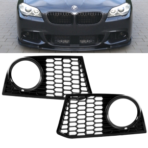 Set Front Grille Fogs Cover Black Gloss Shadow fits BMW...