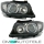 Angel Eyes Headlights Set + LED Indicators Black H7/H7 fits on BMW E90 E91 