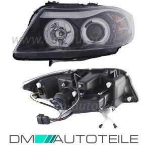 Set Angel Eyes CCFL headlights Set black Halogen H7/H7 fits on BMW E91 05-08 LHD