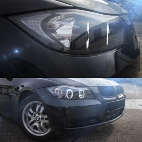 Set Angel Eyes CCFL headlights Set black Halogen H7/H7 fits on BMW E91 05-08 LHD
