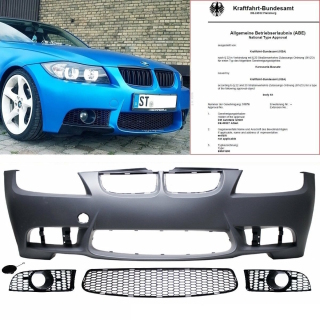 Stoßstange vorne Typ M in ABS für BMW 3er E90 Limousine und E91 Touring  Phase 1 (02/2004-09/2008) - ohne PDC und ohne SRA - BA20642 