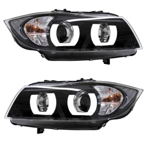 SATZ Xenon Scheinwerfer Schwarz D1S+TAGFAHRLICHT U-LED...